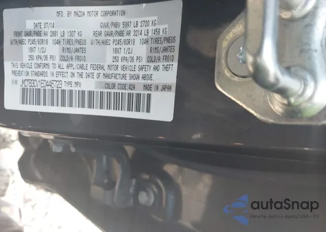2014 Mazda Cx-9 Touring from USA, damaged, VIN JM3TB3CV1E0446723